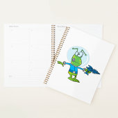 Grappige alien met Ray Pistool Sci-Fi Space Invade Planner