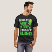 Grappige Alien Minnaar Mensen Kostuum UFO Hallowee T-shirt (Voorkant volledig)