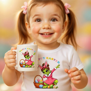 Grappige Alien Paashaas Dabbing Schattig Paasei Grote Koffiekop