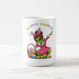 Grappige Alien Paashaas Dabbing Schattig Paasei Koffiemok