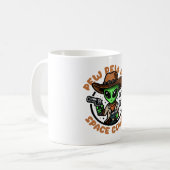 Grappige Alien Ruimtecowboy Koffiemok (Voorkant links)