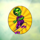 Grappige Alien Skateboarder Grappige Auto Truck Raamsticker (Vel 3)