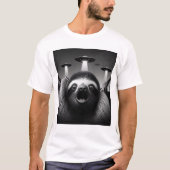 Grappige Alien Sloth UFO Racoon Selfie met UFO's T-shirt (Voorkant)