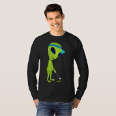 Grappige Alien Spelen Golf Parodie Golfer UFO Golf T-shirt (Voorkant volledig)