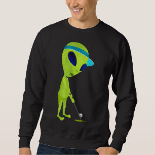 Grappige Alien Spelen Golf Parodie Golfer UFO Golf Trui