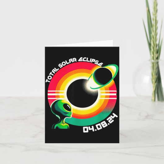 Grappige Alien Totale Zonsverduistering 4 Kaart (Voorkant)