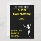 Grappige Alien 🎅🛸 UFO Halloween Party Kaart (Achterkant)