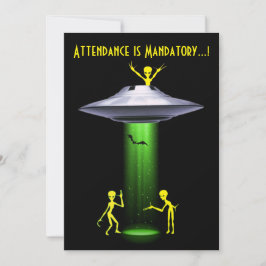Grappige Alien 🎅🛸 UFO Halloween Party Kaart