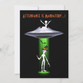 Grappige Alien 🎅🛸 UFO Halloween Party Kaart (Voorkant)