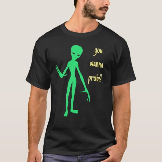 Grappige Alien 🎅🛸 UFO Halloween Party T-shirt (Voorkant)