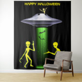 Grappige Alien 🎅🛸 UFO Halloween Party Wandkleed (In situ)