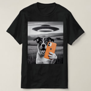 Grappige Alien UFO Hond Selfie - Cool Kat & Space T-shirt