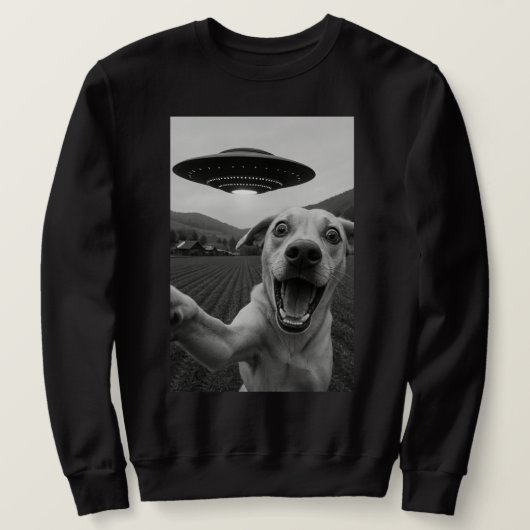 Grappige Alien UFO Hond Selfie - Cool Kat & Space Trui (Design voorkant)