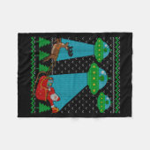 Grappige Alien Ufo Kerstman Slede Lelijke Kerst Sw Fleece Deken (Voorkant (Horizontaal))