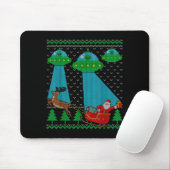Grappige Alien Ufo Kerstman Slede Lelijke Kerst Sw Muismat (Met muis)