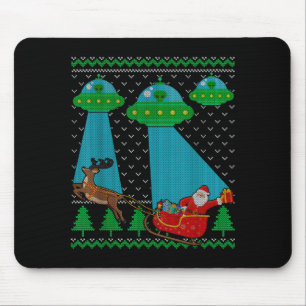 Grappige Alien Ufo Kerstman Slede Lelijke Kerst Sw Muismat