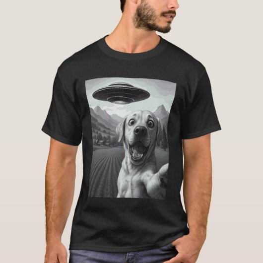 Grappige Alien UFO Labrador Retriever Ontvoering S T-shirt (Voorkant)