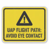 Grappige Alien UFO Sci-Fi UAP Vluchtroute Sticker (Voorkant)