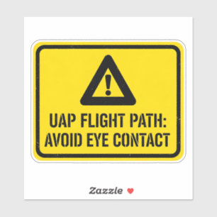 Grappige Alien UFO Sci-Fi UAP Vluchtroute Sticker
