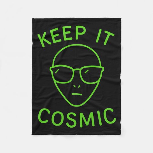 Grappige Alien Ufo Zone 51 - Houd Het Kosmisch Com Fleece Deken (Voorkant)