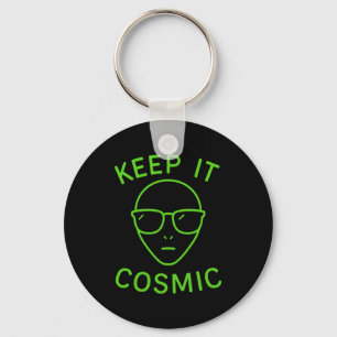 Grappige Alien Ufo Zone 51 - Houd het Kosmisch Com Sleutelhanger