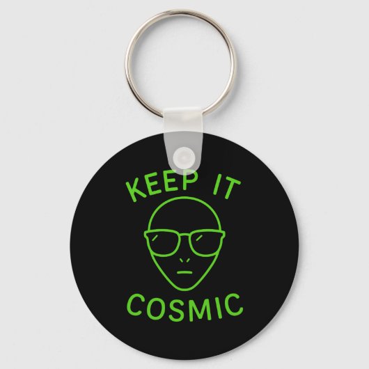 Grappige Alien Ufo Zone 51 - Houd het Kosmisch Com Sleutelhanger (Voorkant)