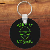 Grappige Alien Ufo Zone 51 - Houd het Kosmisch Com Sleutelhanger (Voorkant)