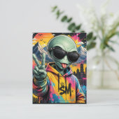Grappige Alien Vibes Briefkaart (Staand voorkant)