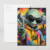 Grappige Alien Vibes Briefkaart (Voorkant / Achterkant)