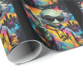 Grappige Alien Vibes Cadeaupapier (Rol Hoek)
