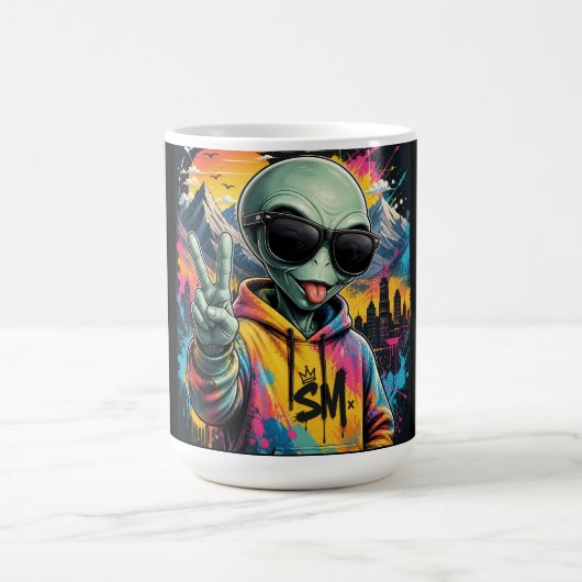 Grappige Alien Vibes Koffiemok (Center)