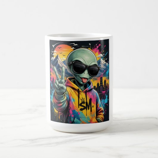Grappige Alien Vibes Koffiemok (Center)