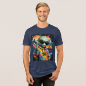 Grappige Alien Vibes Tri-Blend Shirt (Voorkant volledig)