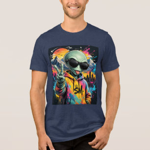 Grappige Alien Vibes Tri-Blend Shirt