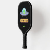 Grappige Alien Vliegende UFO Ruimteschip Game Over Pickleball Paddle (Links)