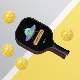 Grappige Alien Vliegende UFO Ruimteschip Game Over Pickleball Paddle