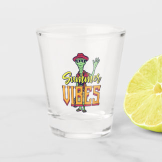 Grappige Alien Zomer Vibes Tropisch Plezier Shot Glas