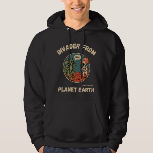Grappige aliens en astronauten in de ruimte hoodie (Voorkant)