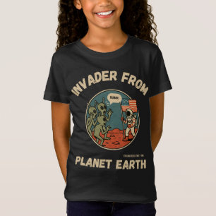 Grappige aliens en astronauten in de ruimte t-shirt
