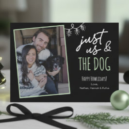 Grappige Alleen Onze & De Hond Howlidays Foto Zwar Feestdagenkaart