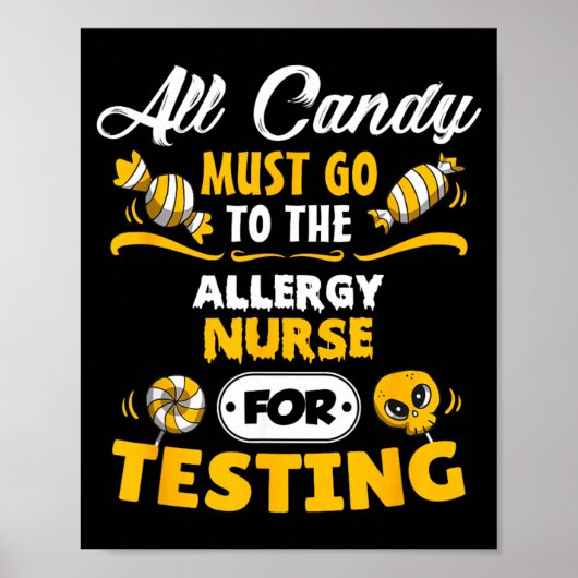 Grappige allergie verpleegster Halloween Poster (Voorkant)