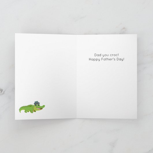 Grappige Alligator Animal Pun Vaderdag Kaart (Binnen)