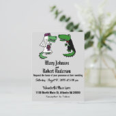 Grappige Alligator bruid en bruidegom bruiloft uit Uitnodiging Briefkaart (Staand voorkant)