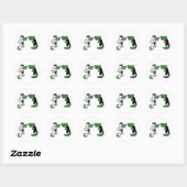 Grappige alligator bruid en bruidegom Cartoon Ronde Sticker (Vel)