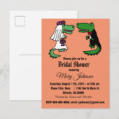 Grappige alligator bruiloft uitnodiging briefkaart (Voorkant / Achterkant)