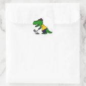 Grappige alligator die golf speelt ronde sticker (Tas)