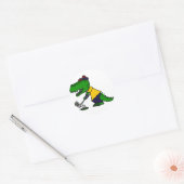 Grappige alligator die golf speelt ronde sticker (Envelop)