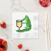 Grappige alligator Drink glas witte wijn Servet (Insitu)