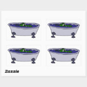 Grappige Alligator in een badkuip Cartoon Rechthoekige Sticker (Vel)