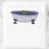 Grappige Alligator in een badkuip Cartoon Rechthoekige Sticker (Tas)